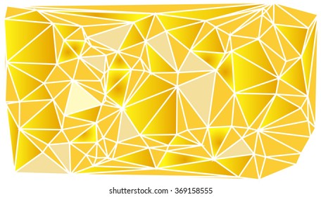Abstract golden yellow background consisting of triangles. Vector art.