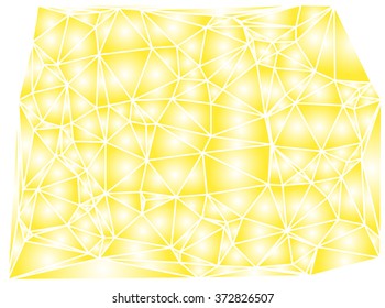 Abstract golden yellow background consisting of triangles. Vector art.