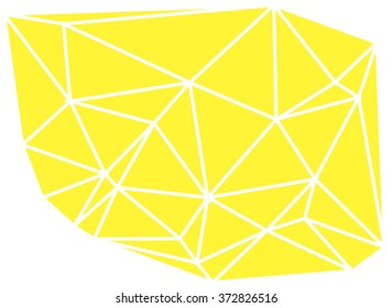 Abstract golden yellow background consisting of triangles. Vector art.