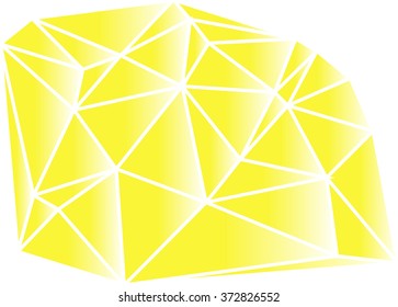 Abstract golden yellow background consisting of triangles. Vector art.