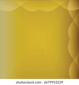 "Abstractas fondo de gradiente amarillo dorado con diseño de borde de onda suave.