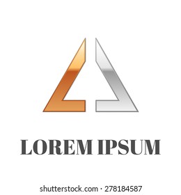 Abstract gold-silver logo