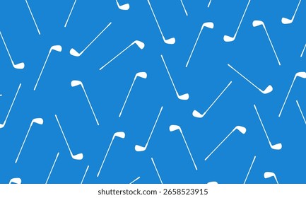 Modelo inconsútil abstracto del club de golf en el fondo azul. Diseño de tipografía, Anuncios y carteles, productos publicitarios. Ilustración vectorial