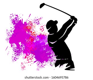 abstract golf player vector illustration