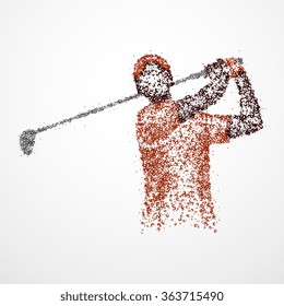 abstract, golfer, athlete