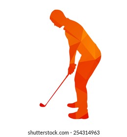 Abstract golfer silhouette