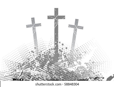 abstract golgotha with three cross