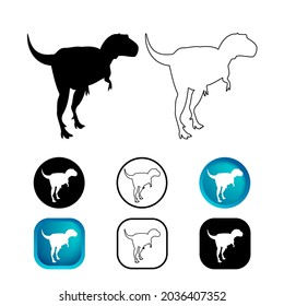 Resumen conjunto de iconos de los dinosaurios de Gorgosauro