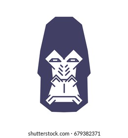Abstract Gorilla Head lineart on White Backround. Vector illustration