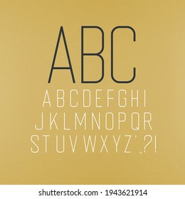 Abstract gothic alphabet. Vector typeface set. Thin condensed