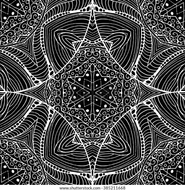 Abstract Gothic Black Lacy Seamless Pattern Stock Vector (Royalty Free ...