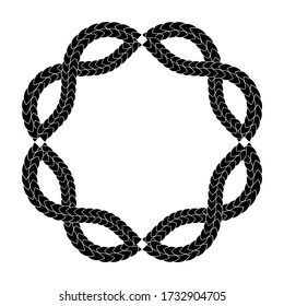 abstract gothic circle frame with entwined snakes skin