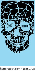 Abstract  gothic sacral skull with polygon,  crystal design element, symbol, sign for tattoo
