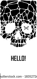 Abstract  gothic sacral skull with polygon,  crystal design element, symbol, sign for tattoo