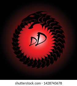 abstract gothic snake round symbol