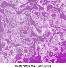 Abstract  gothic thin line design element, octopus, symbol, sign for tattoo