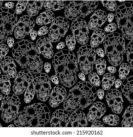 Abstract  gothic thin line design element, crystal skull, symbol, sign for tattoo