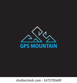 abstract gps mountain logo icon design template