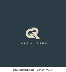 Abstract GR RG letter simple style logo design vector template