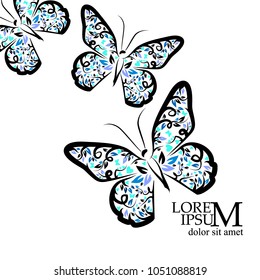 Abstract graceful butterfly. Vector