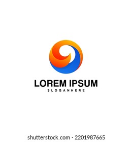 diseño de logotipo de círculo de gradación abstracta