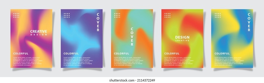 abstract gradation multicolor modern cover template design set collection, background vector