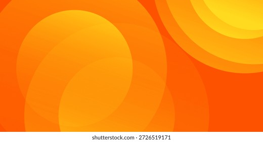 Fundo amarelo e laranja de gradação abstrata com círculos. Composição de formas simples.