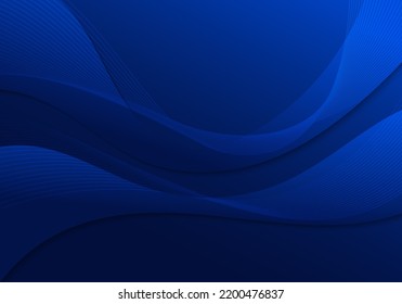 Abstract gradien blue wavy pattern design decorative artwork template design. Overlapping style with wavy blue style background. Vector