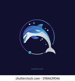 Abstract Gradient 3D Dolphin logo Template | Vector Illustration