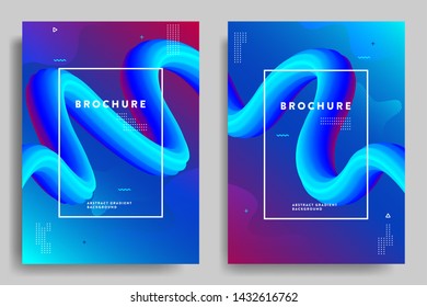 abstract gradient. 3d flow and fluid poster background 
