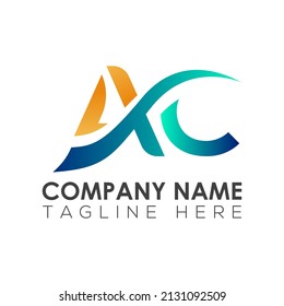 Abstract gradient AC letter logo design