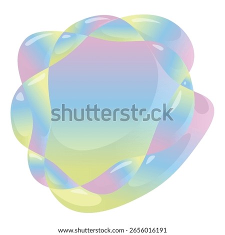 Abstract gradient amoeba banner. Amorphous colored bubbles forms. Liquid shapes cells icon. 3D fluid ball elements. Vector isolated on a white background 