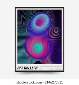 Resumen de afiches de arte Gradiente para una exposición de arte. Plantilla vectorial con elementos de formas primitivas, estilo hipster moderno.