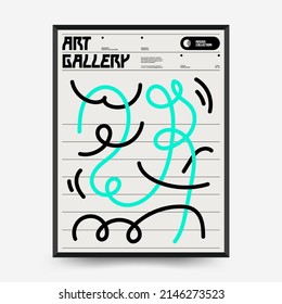 Resumen de afiches de arte Gradiente para una exposición de arte. Plantilla vectorial con elementos de formas primitivas, estilo hipster moderno.