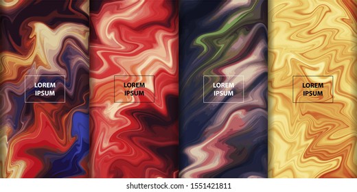  Abstract gradient artwork. Colorful liquid marble style background. Fluid inks creative texture.