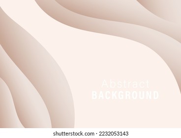 Abstract gradient background, biege gradient color, smooth cream wave vector background illustration template for website, banner, poster, backdrop