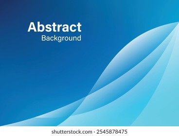 abstract gradient background blue color with flowing wave line elements vector illustration template