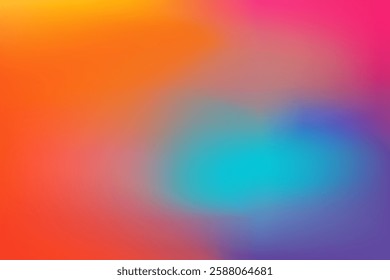 Abstract gradient background of blue, pink, orange and purple
