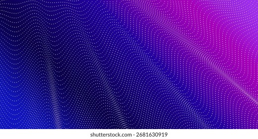 Abstract Gradient Background with Blue and Purple Dotted Pattern. Modern minimal design featuring smooth color transitions and grid dots, perfect for digital design, wallpapers, presentations, banners