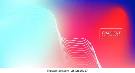 Abstract gradient background blue and red with shining waves lines,colorful.Minimalist background,Template. Vector eps 10
