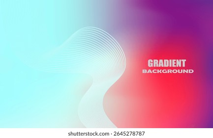 Abstract gradient background blue and red with shining waves lines,colorful.Minimalist background,Template. Vector eps 10