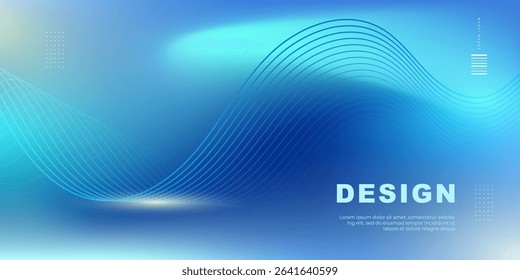 Abstract gradient background blue gradient with shinning waves. Modern frame background.Fluid effect.For business template cover,ads,cover presentation,website.Vecto illustration