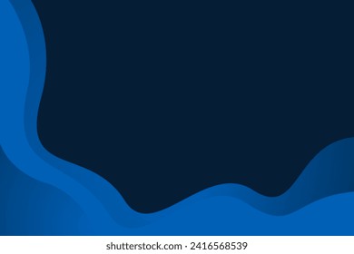 Abstract gradient background with Blue wave and black shadow color. Vector illustration