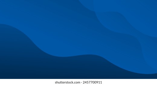 Abstract gradient background with Blue wave and black shadow color. Vector illustration