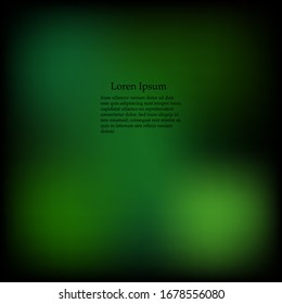 Fondo de degradado abstracto. Fondo verde borroso. Ilustración vectorial para su diseño gráfico, banner, afiche, tarjeta.