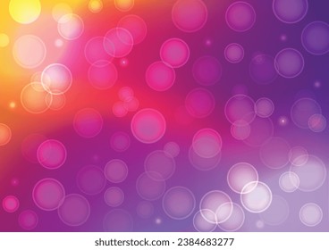 Fondo de gradiente abstracto, luz de bokeh sobre el color de degradado naranja y morado de la ilustración vectorial de fondo para fondo, afiche, banner del sitio web.