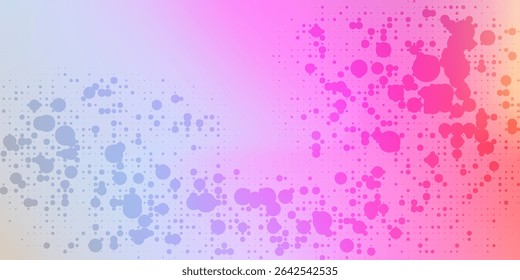 Abstract Gradient Background With Bubble Patterns in Pink and Blue Shades