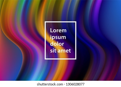 Abstract Gradient Background with Color Liquid Shape. 3d Vector Illustration. Modern Wave Flow Design. Trendy Vibrant Gradient for Presentation, Poster, Brochure. Wavy Template with Gradient Elements.