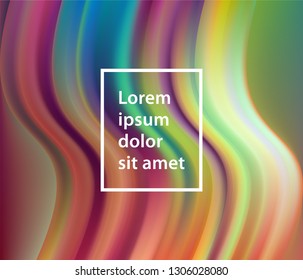 Abstract Gradient Background with Color Liquid Shape. 3d Vector Illustration. Modern Wave Flow Design. Trendy Vibrant Gradient for Presentation, Poster, Brochure. Wavy Template with Gradient Elements.