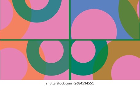 Fundo de gradiente abstrato com círculos , formas e pontos coloridos. Ilustração vetorial para seu design. Eps10	